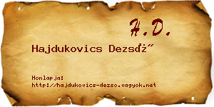 Hajdukovics Dezső névjegykártya