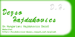 dezso hajdukovics business card